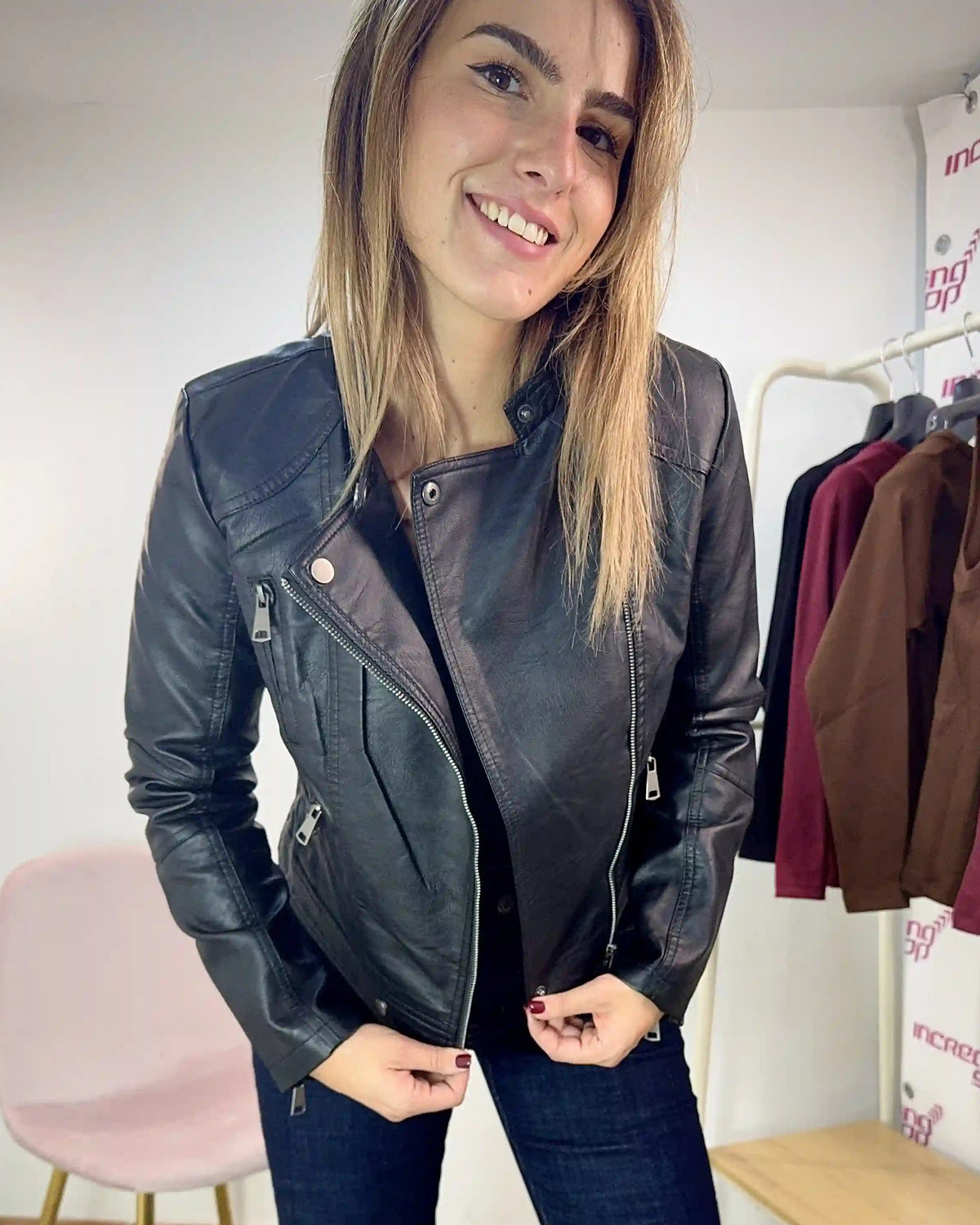 Chiodo ecopelle Rider